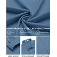thumbnail image 4 of COOFANDY Men's Long Sleeve Dress Shirts Stretch Casual Button Down Shirts Solid Formal Shirt, 4 of 7