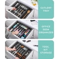 thumbnail image 6 of July Home Kitchen Drawer Organizer - Plastic Expandable Silverware Organizer & Utensil Holder and Cutlery Tray with Grooved Drawer Dividers for Flatware, 6 of 10