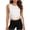White, variant on lcziwo Womens Solid Color Camisole Cotton Comfortable Workout Athletic Round Neck Tank Top Summer Holiday Sleeveless Cami Top White Free Size