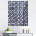 thumbnail image 1 of Victorian Tapestry, Vintage Romantic Rose and Magnolia Bouquet with Twigs on Dark Backdrop, Fabric Wall Hanging Decor for Bedroom Living Room Dorm, 5 Sizes, Dark Blue Pale Pink, by Ambesonne, 1 of 1