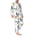thumbnail image 2 of Fotbe Farm Roosters Pijama de Hombre con Estampado de Manga Larga, Conjunto de 2 Piezas, Ropa de Dormir Suave y Cómoda con Bolsillos-Medium, 2 of 7
