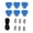 Blue, variant on Yajisi Stainless Steel Triangular D Ring Patch Kit with Elastic Cord Hooks for Inflatable Boat Raft Dinghy Kayak Canoe Surfboard Black 6.3in / 16cm High Durability