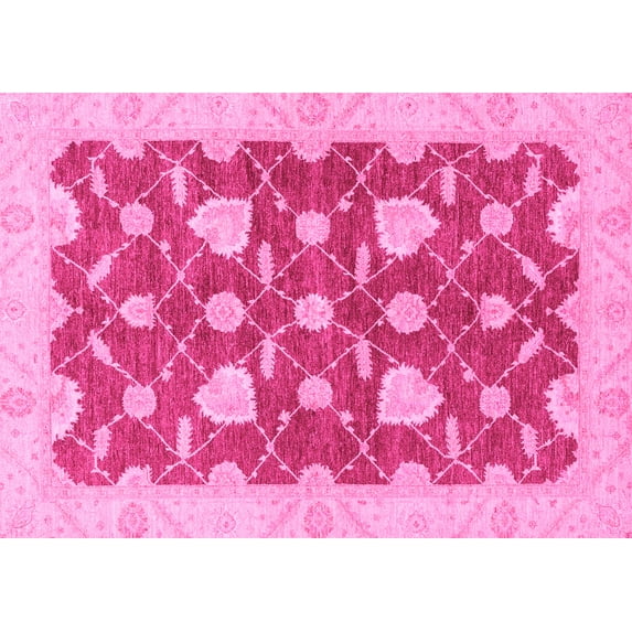 Ahgly Company Indoor Rectangle Abstract Pink Modern Area Rugs, 3' x 5'