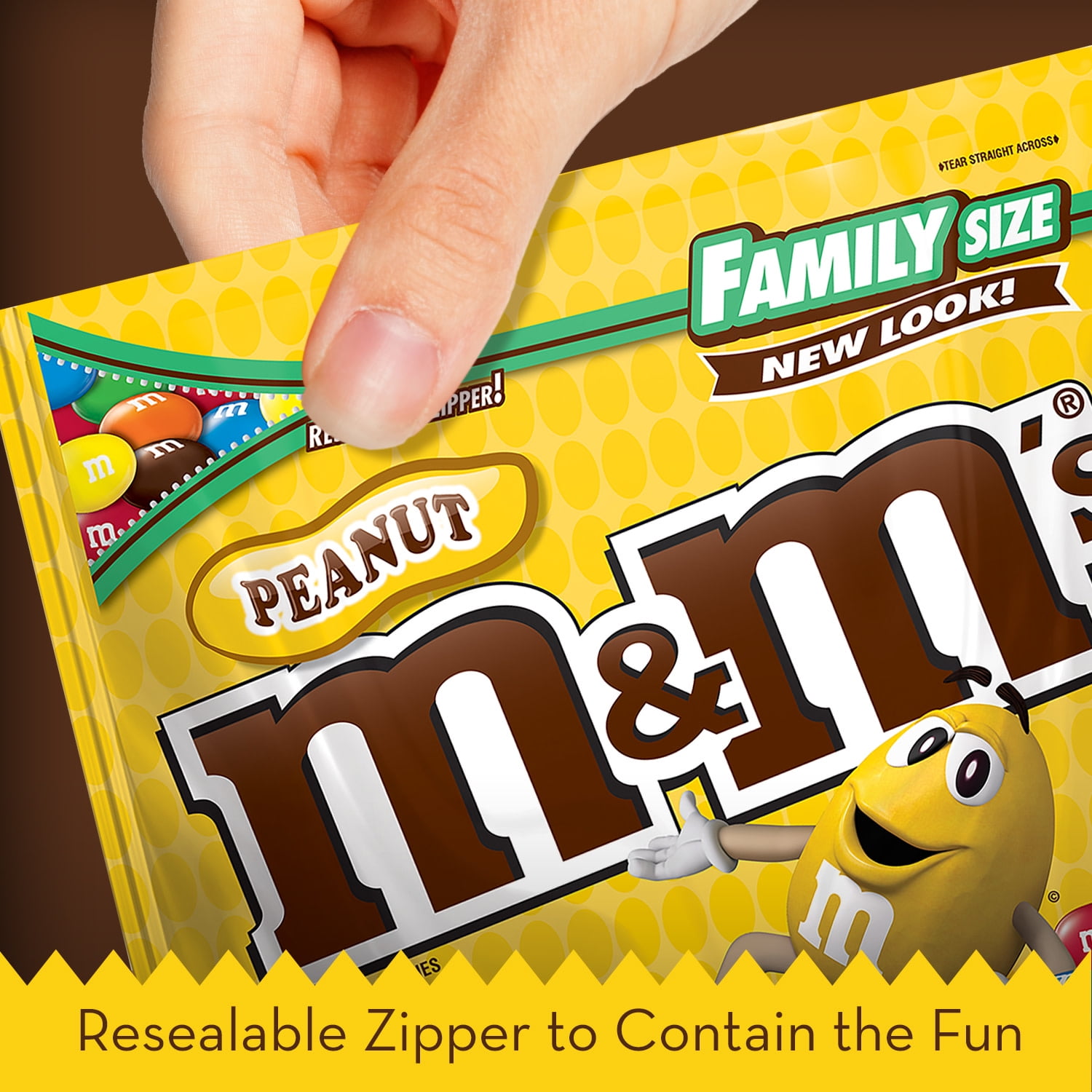 M&M's Peanut Milk Chocolate Candy, Family Size - 19.2 oz Bag