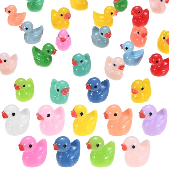Uxcell 30-Pack Mini Resin Ducks, Small Tiny Duck Figurines for Fairy Garden Decor/Micro Landscaping Home[Random Mixed Colors]