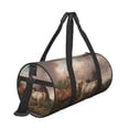 thumbnail image 3 of Fotbe Three Horses Oil Painting Pattern Foldable Sports Gym Bag with Wet Dry Pocket, Ultralight Travel Bag, Large Capacity Duffel Bag, Splash Proof Carry on Bag, Overnight Bag, Weekender Bag, 3 of 8