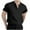 Black, variant on Chbgutlmr Mens Dress Shirts Summer Casual Notched V Neck Button Short Sleeve Tshirts Loose Solid Color Tops