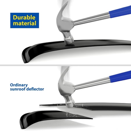 Goodyear Shatterproof Sunroof Wind Deflector 42.5, Tinted Sun and Moonroof Visor for Deflecting Noise, Rain, and Windy Weather, Car Accessories, Sun Shade Light Tint - GY004902
