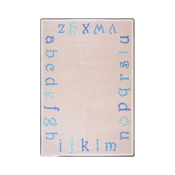 Polka Dot ABC's 3'10" x 5'4" Area Rug In Color Blue