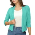 thumbnail image 1 of Lovzfmll Cardigan Sweaters for Women, Basic Short Knit Outerwear Short Women Fall Clothes Ribbed Early Fall Fashion, 1 of 7