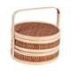 thumbnail image 2 of Cesta de bambú, cesta de regalo, portátil de doble capa con tapa, contenedor de transporte de viaje para frutas, pasteles, aperitivos, 2 of 9