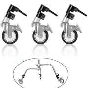EACHSHOT Wheels for C Stand 25mm Heavy Duty Photography Professional Swivel Caster Wheels Set for Heavy Duty Photography C Stand Metal Material Universal Rotation with Brake (3pcs)