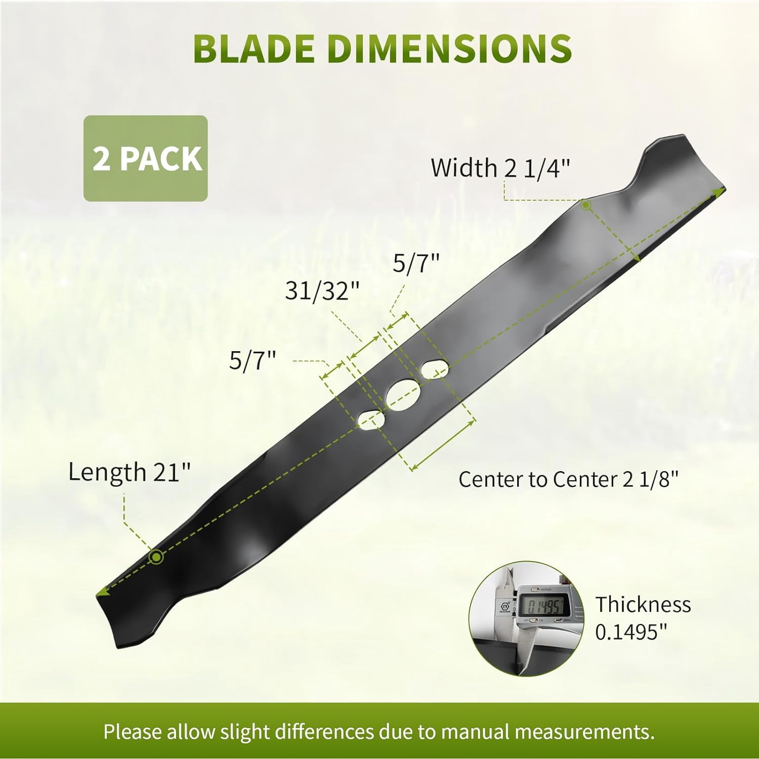 2105200317A Lawn Mower Blades 21 inch Compatible with Murray,MNA 152901,152701,152903,152905, 84005221, 2105200317,Paush Lawn Mower Blades