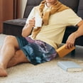 thumbnail image 6 of Bixox Men's Boat Lighthouse Storm Waves printed lightweight casual shorts, soft sleep shorts with pockets., 6 of 7