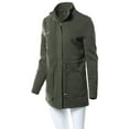 thumbnail image 5 of FashionOutfit Women's Causal Basic High Neck Long Sleeve Zipper Closure Cotton Long Jacket, 5 of 5