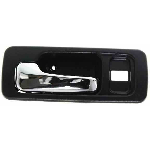 Interior Door Handle Compatible with 1990-1993 Honda Accord Front, Driver Side 4-Door, Sedan Chrome Lever with Black Bezel