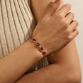 thumbnail image 2 of Juwaliy 18K White Gold Plated Oval Tennis Bracelets for Women,January Birthstone Bracelet Red Garnet Jewelry Birthday Valentine's Day Gifts for Wife, 2 of 8