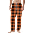 thumbnail image 4 of Fabrcox Plaid Mens Flannel Pajama Pants M-Xxl Xxxl Wide Leg Pj Bottoms with Pockets Winter Warm Elastic Waist Drawstring Sleep Lounge Pants Ginger L, 4 of 6