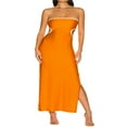 thumbnail image 1 of Femmes Bustier Découpant Robe Sans Manches Robe Décontractée Partie Bodycon Robes Skinny Fente Longue Robe Violet Rose S, 1 of 7