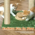 thumbnail image 3 of Cat Scratching Post es Small Cat Tree Tower with Two Cat Hammock Double Cat Hammock with Cat Toy Wooden Interactive Cat Condo for Kitten and Adults Cat, 3 of 6