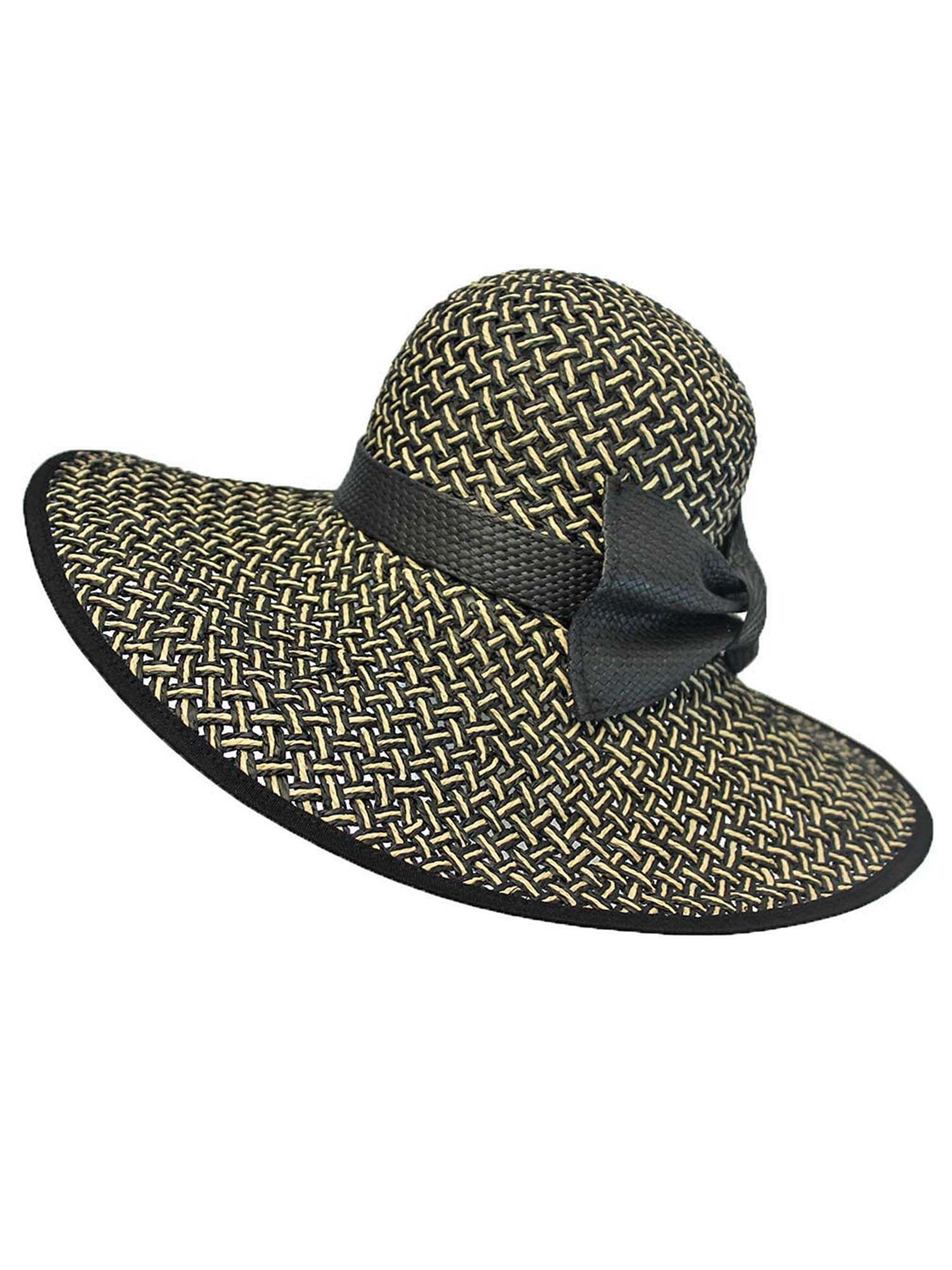 black and tan straw hat