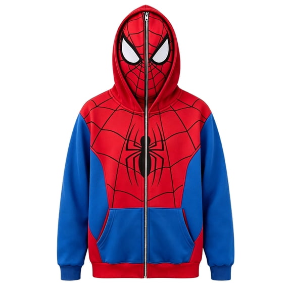 Halloween Sweatshirt Hero Hoodies Pullover Spider Superhero Graphic Print Tops for Halloween Blue S