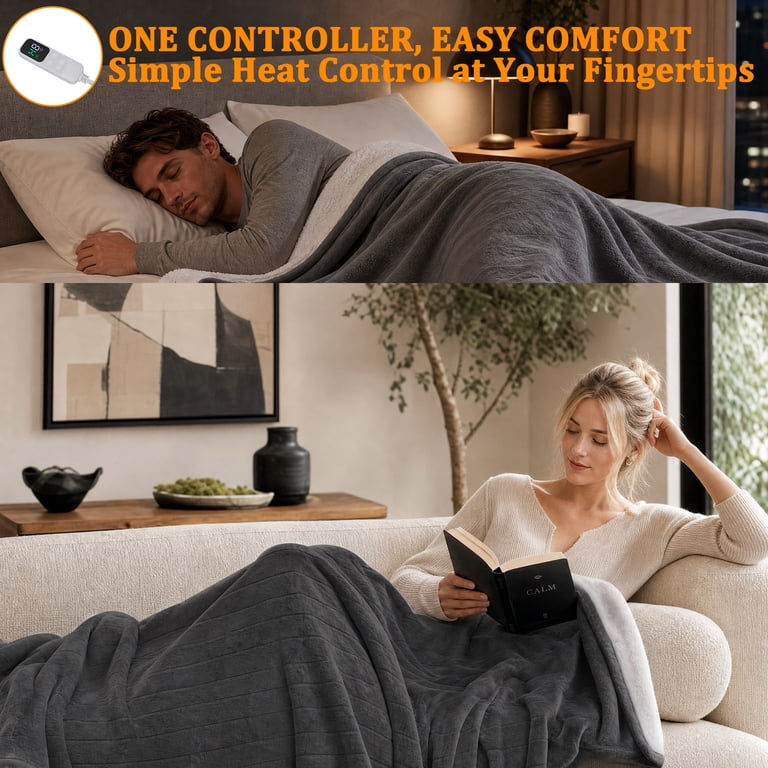 EDX Heated Blanket Twin, Flannel & Sherpa photo 8