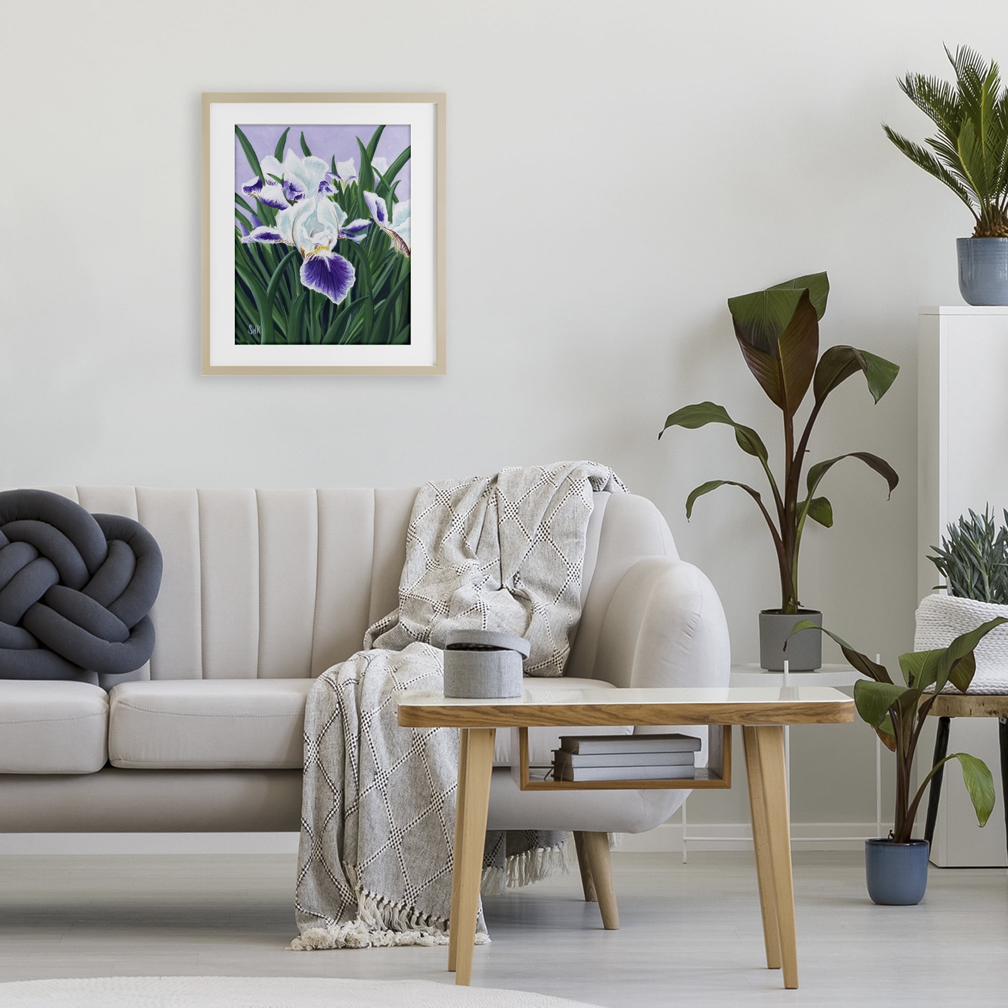 Stupell Industries Purple & White Irises Birch Framed Print Under Glass, design by Sarah Waldron Kimball