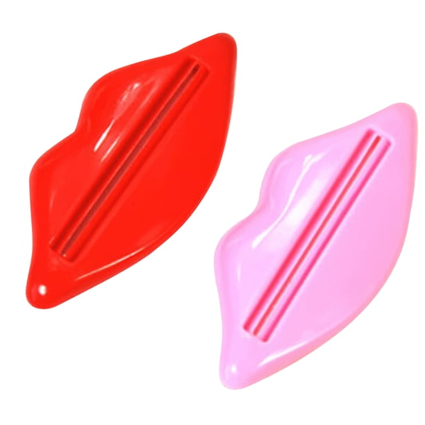 GOOHOCHY Dispensador de pasta de dientes Lip Kiss, 2 unidades, exprimidor multifuncional para crema dental, accesorios de baño.