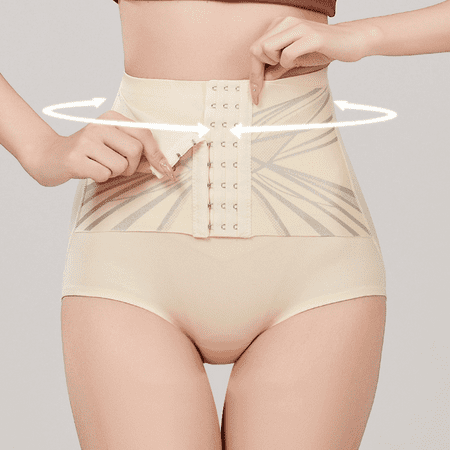 Fulorrnie Underwear for Women Plus Size Thong Seamless High Waisted Panty Banded Waist Full Panel Moisture Wicking Tummy Control Panties  Beige  L