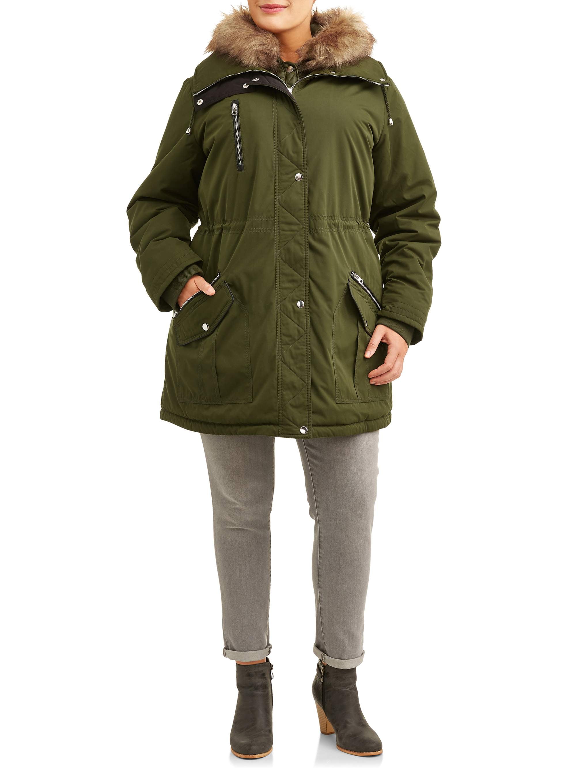 plus size green anorak jacket