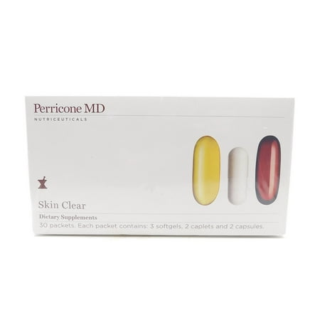 Perricone MD Nutriceuticals Skin Clear Dietary Supplements: 30 Packets: Each Packet Contains 3 Softgels, 2 Caplets, and 2
