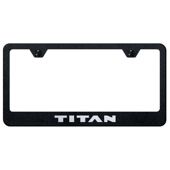 Nissan Titan Laser Etched Logo Stainless Steel License Plate Frame (Rugged Black)