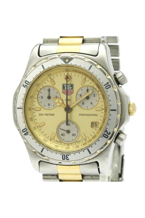 Pre-Owned TAG HEUER 2000 Professional Chronograph Gold Plated Steel Watch CE1121