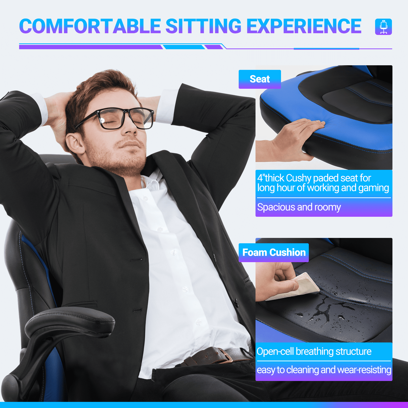 MAYEERTY Video Game Chairs with S-shaped backrest,Gamer Chair for Adults, 300lb Capacity, Racing Style Computer Chair with Ergonomic Lumbar Support, Gaming Chairs for Teens
