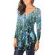 thumbnail image 4 of Camiseta de moda sexy informal para mujer, blusa estampada de manga larga con cuello en V y fruncido Fridja  bvmnju3863, 4 of 6