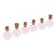 thumbnail image 4 of 6 Unids Mini Botellas de Vidrio Transparentes con Tapón de Corcho de Madera Rosado, 4 of 7