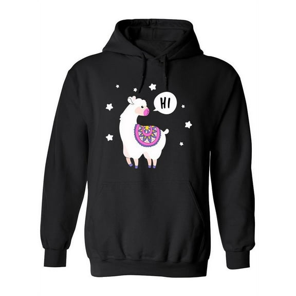 Cute Fluffy Llama Hoodie Women -Image by Shutterstock, Female Large