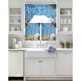 thumbnail image 4 of Coastal Ocean Kitchen Curtains Sets 36 Inch Length with Valance, Blue Sea Pool Slippers Straw Hat Starfish Swag Valances and Tiers Curtain Set Drapes Swag Curtains for Living Room, Bathroom, Bedroom, 4 of 6