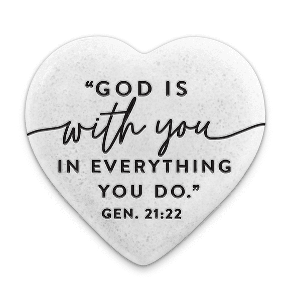 ScriptureStone Heart God With You 2.25In