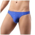 thumbnail image 2 of Penkiiy Men's Bikini Briefs Half Hip Low Waist Color Striped Panties Sexy Underwear for Men for Valentine L Blue On Clearance, 2 of 9
