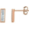 thumbnail image 3 of 14kt Rose 1/3 CTW Diamond Baguette Bar Earrings in 14k Rose Gold, 3 of 4