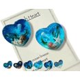thumbnail image 1 of Corazón de bolsillo de vidrio para playa, adorno de corazón de vidrio oceánico hecho a mano con fusión de mar natural, ficha de bolsillo de corazón de vidrio fusionado, mini ficha linda y duradera con, 1 of 7