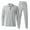 Gray, variant on Mens 2 Piece Set Casual Outfits Polo Long Sleeve Shirt & Pants Tracksuit Loungewear Athletic Jogger Sweatsuit Khaki