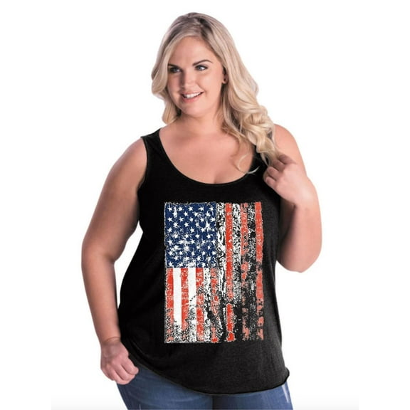 Artix - Women's Plus Size Tank Top - American Flag 4th of July