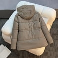 thumbnail image 4 of Women's Thick Down Coat Warm Winter Puffer Jackets Hooded Parka Jacket with Adjustable Waist Khaki M, 4 of 9