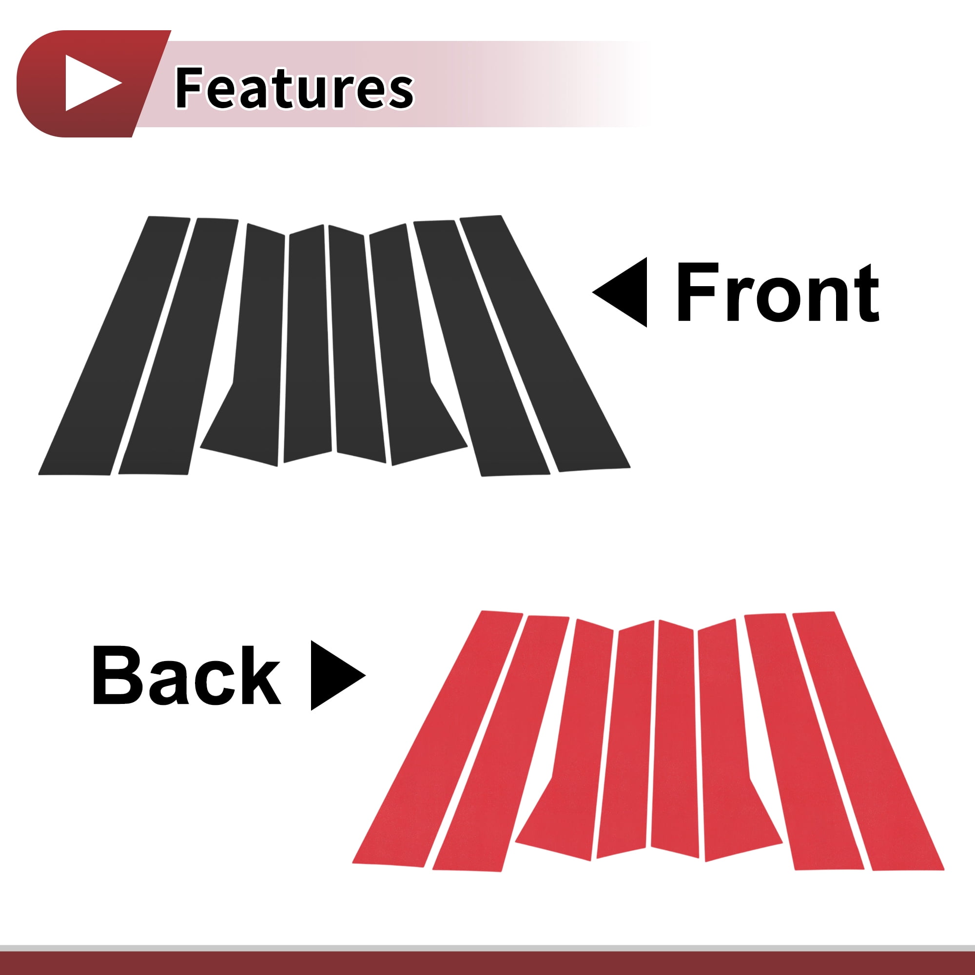 Unique Bargains Door Pillar Window Trim Anti Scratch Sticker for Audi Q7 06-15 Black