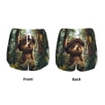 thumbnail image 3 of Balery Jungle Hat Bear Pantalones cortos deportivos para mujer con forro y dos bolsillos, elásticos, para entrenamiento, gimnasio, yoga-Medium, 3 of 7