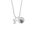 thumbnail image 2 of Delight Jewelry Silvertone Large Initial - Y - Silvertone Script Initial Disc - & - Charm Necklace, 20"+3", 2 of 4