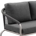thumbnail image 5 of Benjara Phil 57" Outdoor Sofa- Gray Fade Resistant Upholstery- Silver Aluminum, 5 of 6